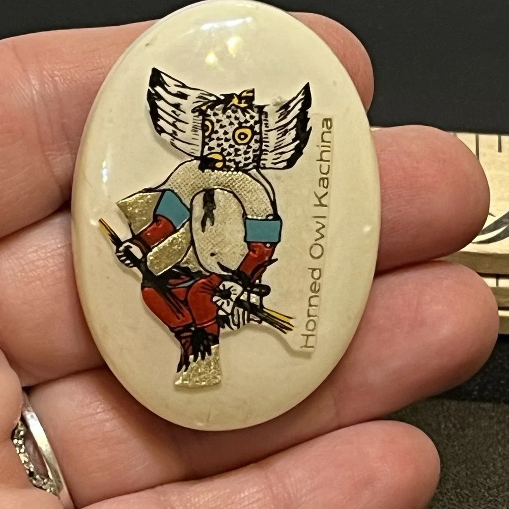 Great Horned Owl Kachina Magnet Native American Souvenir Collectible